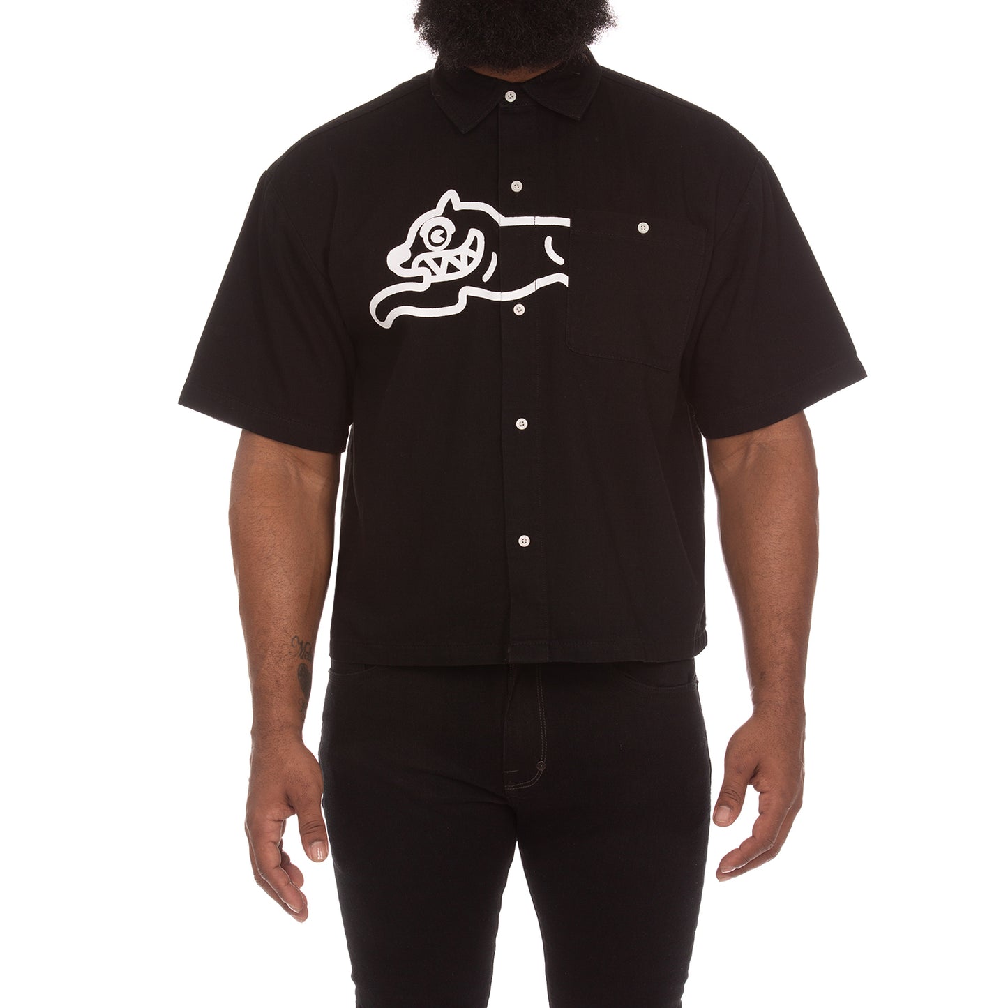 Icecream Billionaire Boys Club Black Dog SS Woven Cropped Shirt
