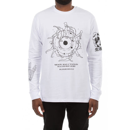 Billionaire Boys Club Men’s Moon Salutation Long Sleeve T-Shirt – White