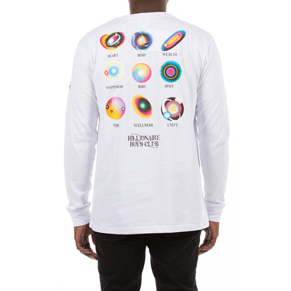 Billionaire Boys Club Men’s Moon Salutation Long Sleeve T-Shirt – White