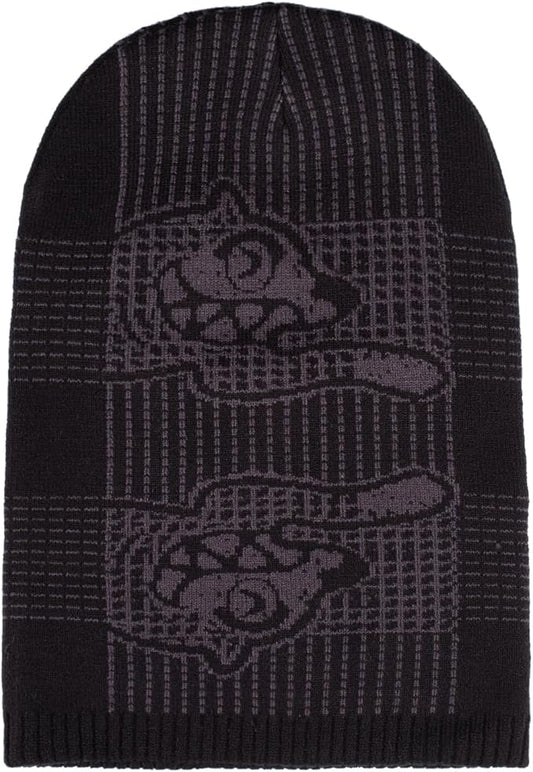 Icecream Balaclava Ski Mask –Warm Knit with Running Dog Design – Unisex Winter Face Mask for Outdoor Activities – Available in Black and White 431-9804