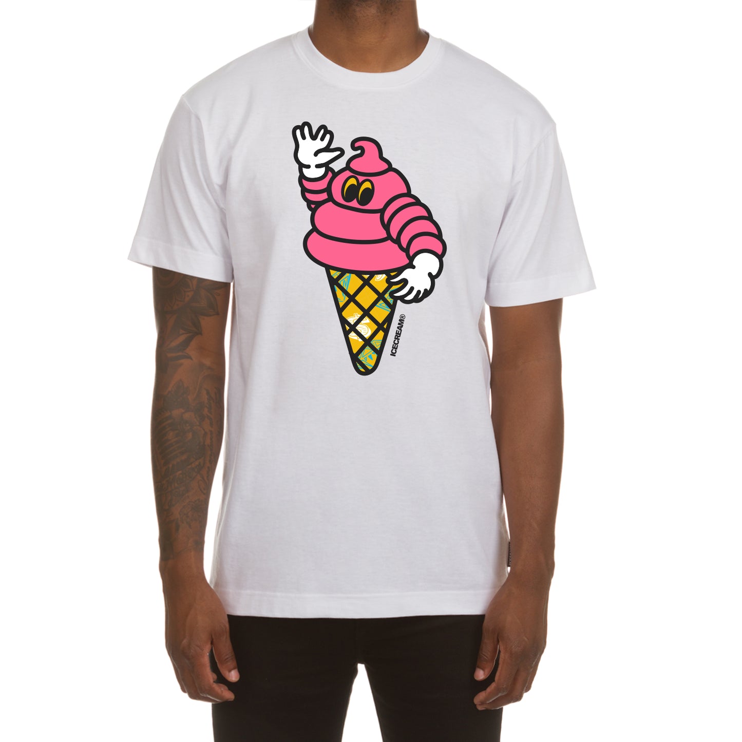 ICECREAM Billionaire Boys Club Clothing Mens T-Shirt BB Puffy Short Sleeve Crew Neck Tee