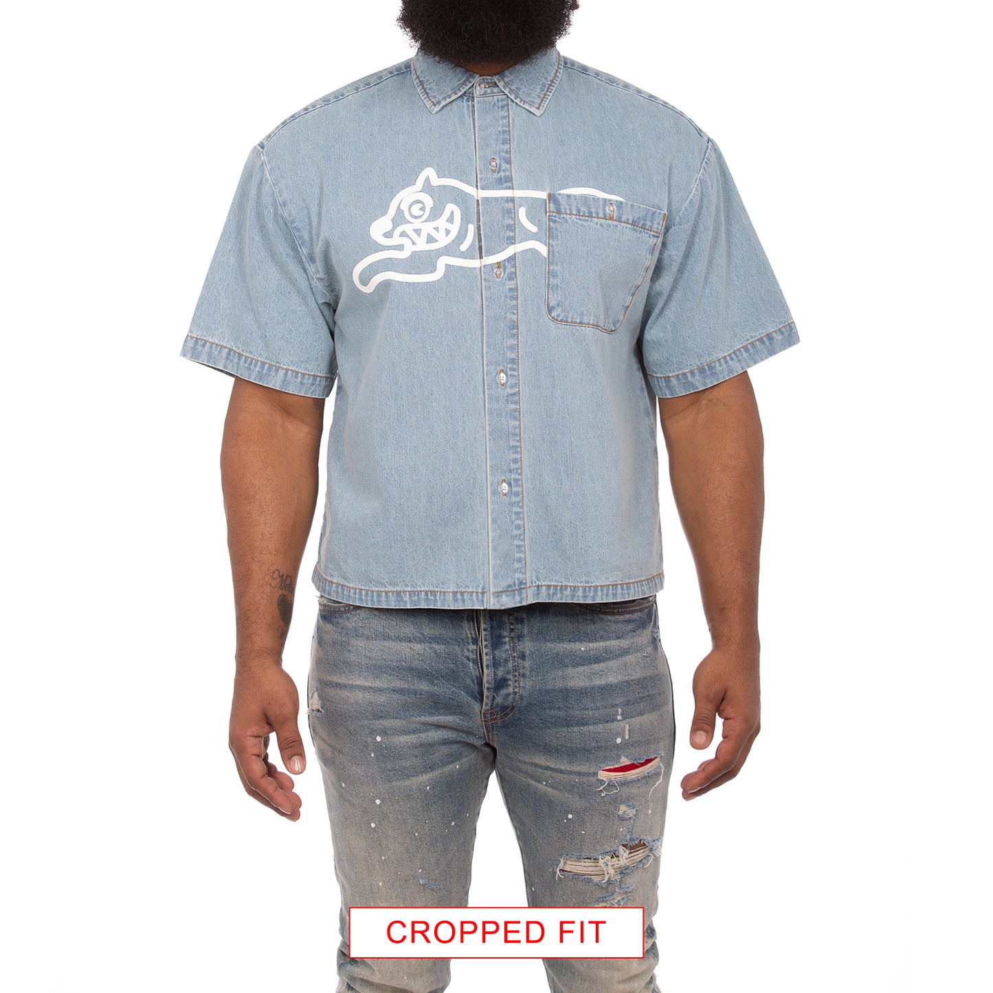 Icecream Billionaire Boys Club Blue Dog SS Woven Cropped Shirt