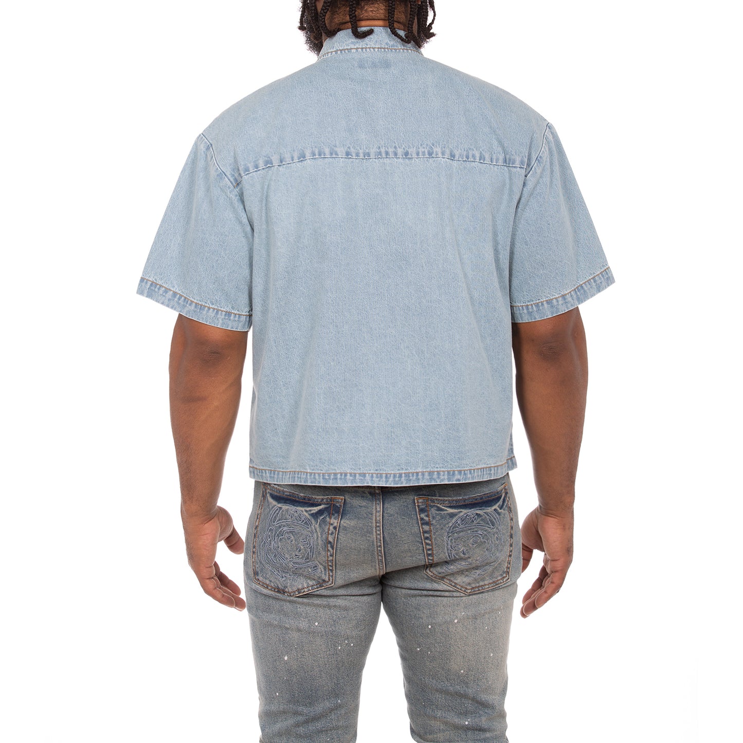 Icecream Billionaire Boys Club Blue Dog SS Woven Cropped Shirt