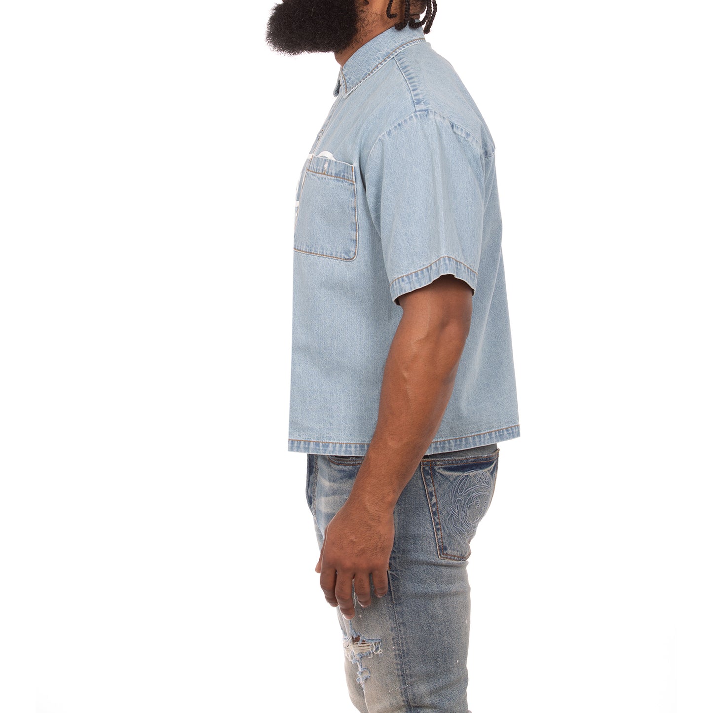 Icecream Billionaire Boys Club Blue Dog SS Woven Cropped Shirt