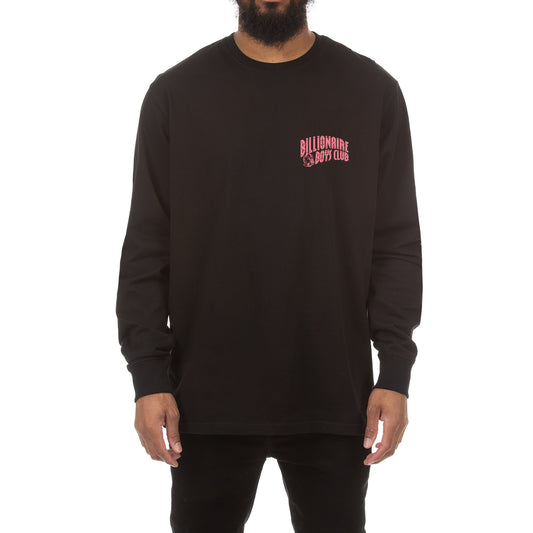 Billionaire Boys Club Long-Sleeve T-Shirt - Men's Graphic Crewneck Tee in Black and Storm Green 831-7206