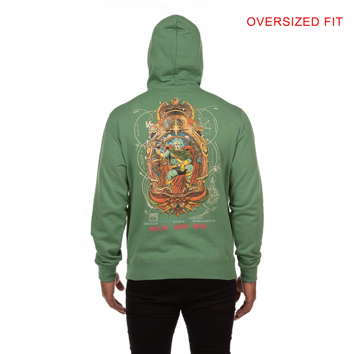 Billionaire Boys Club clothing men hoodie- Oversized Fit Hoodie with Artistic Back Design - Men's Streetwear Pullover Sweatshirt 831-8301