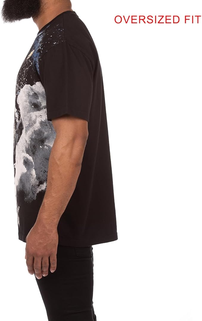 Billionaire Boys Club T-Shirt - Men's Black Oversized Galaxy Knit T-Shirt - Space-Inspired Design 831-8307