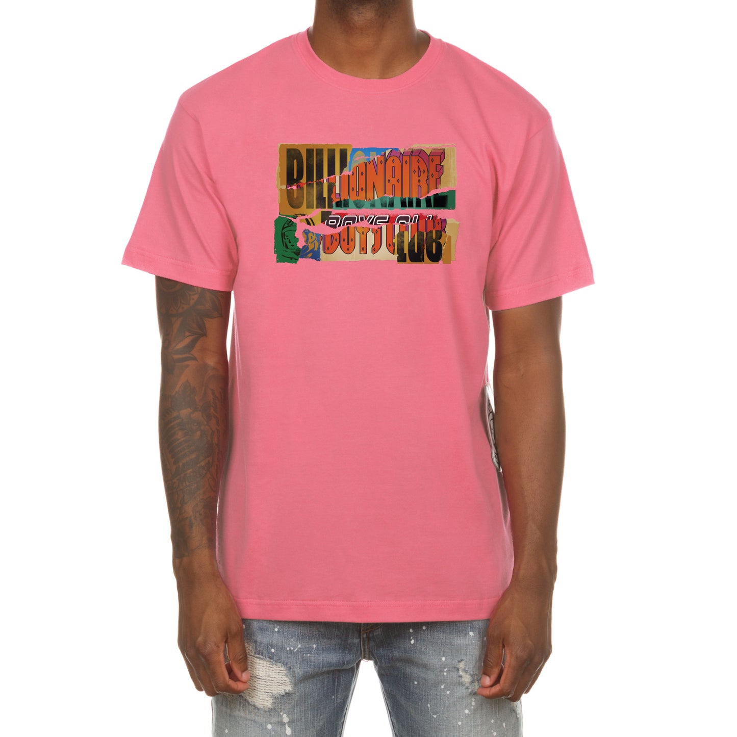 BILLIONAIRE BOYS CLUB CLOTHING MEN'S BB TORN SHORT SLEEVE TEE  841-6201