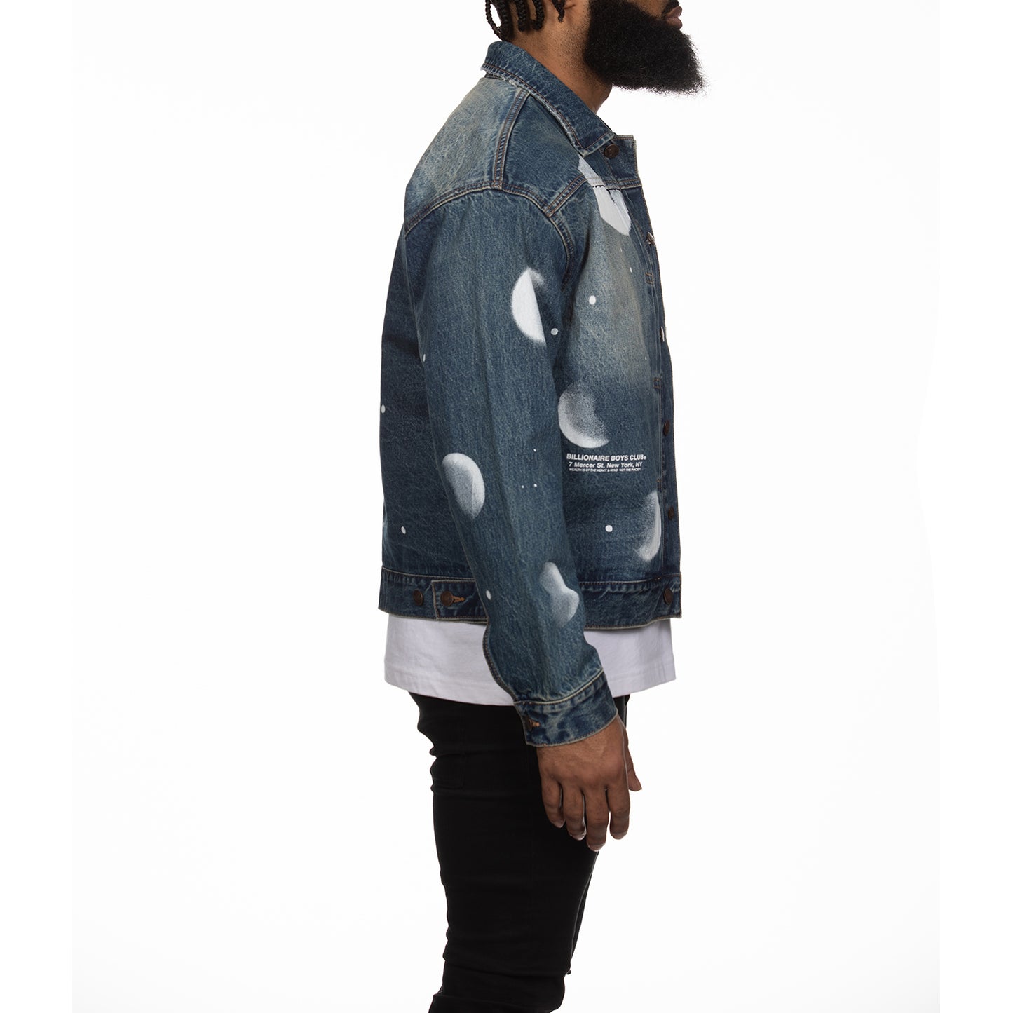 Billionaire Boys Club Clothing men denim jacket  BB Galactica blue jean jacket 841-7400