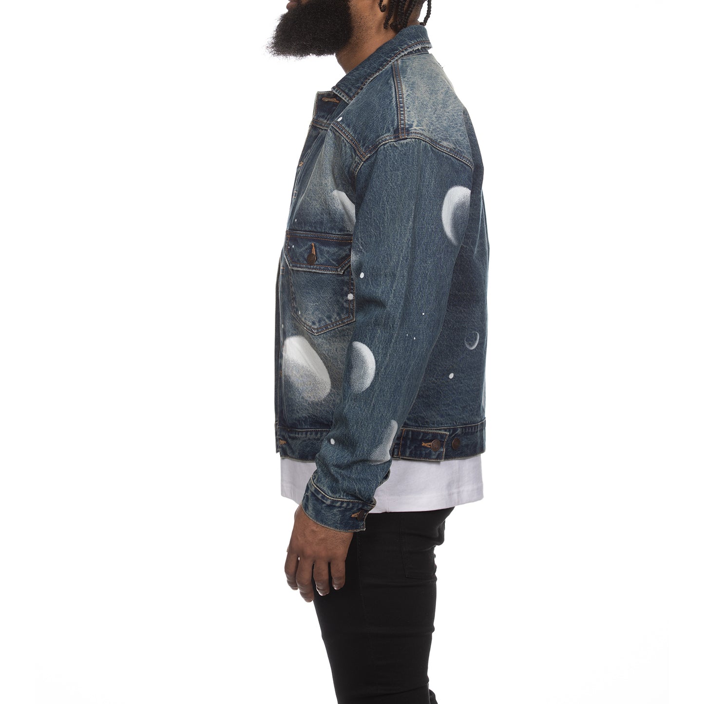 Billionaire Boys Club Clothing men denim jacket  BB Galactica blue jean jacket 841-7400