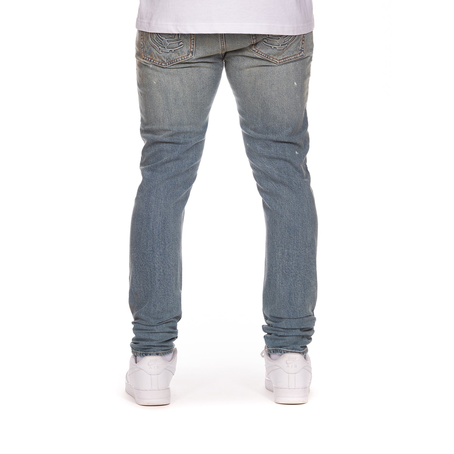 Billionaire Boys Club Clothing Men Jeans BB Trek Slim Fit Pants - Sunflare Distressed Denim 841-8110