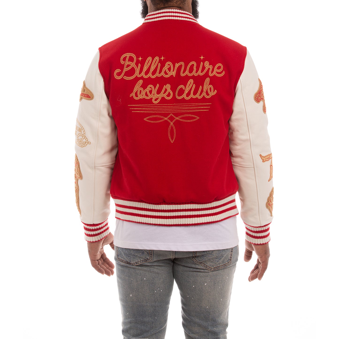 Billionaire Boys Club Men’s Varsity Jacket - Limited Edition Embroidered Wool and Leather Jacket 841-8402