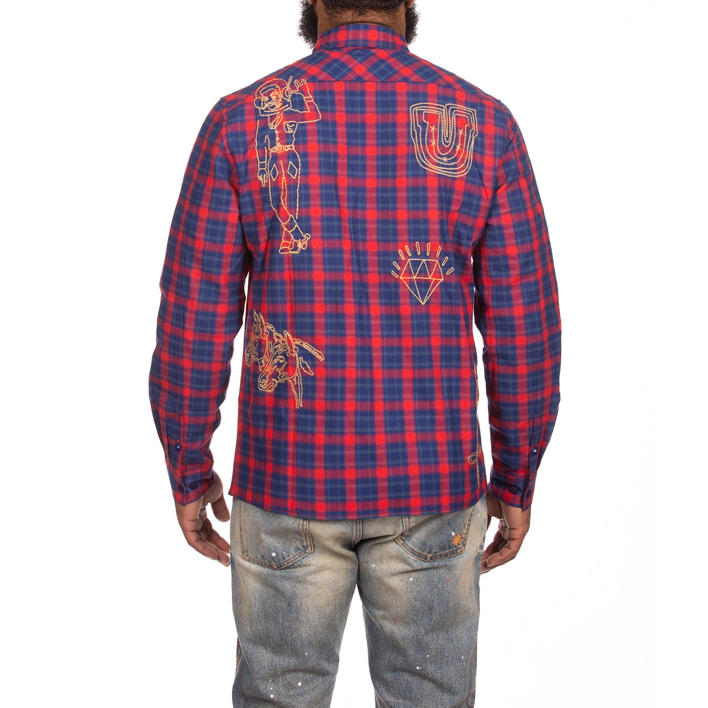 Billionaire Boys Club Mens Shirt - BB Dust - LS Woven Button Up Flannel Shirt 841-8601