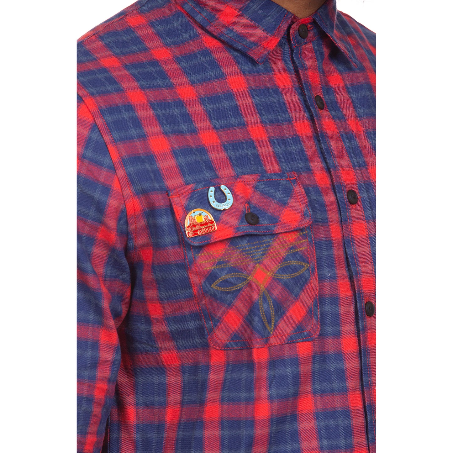 Billionaire Boys Club Mens Shirt - BB Dust - LS Woven Button Up Flannel Shirt 841-8601