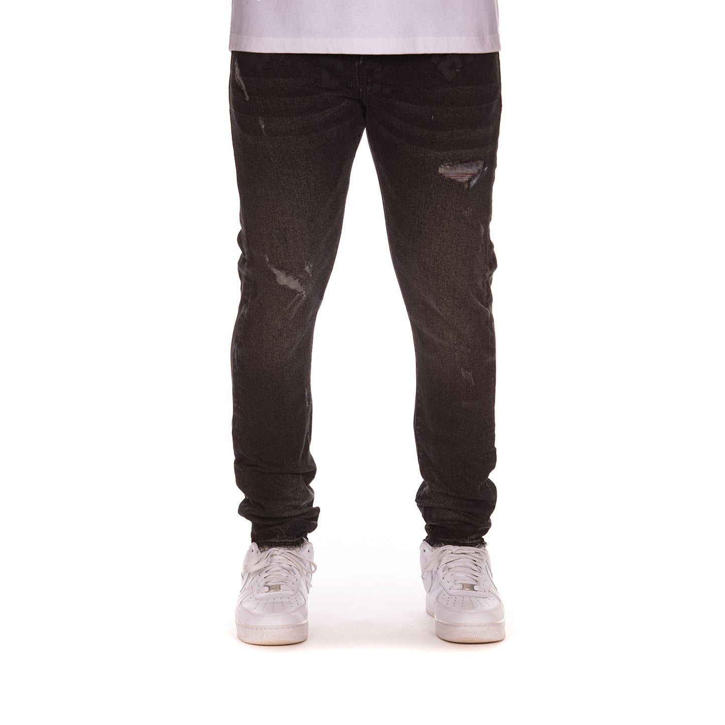 Billionaire Boys Club Jeans - Slim Fit Men's Distressed Midnight Black Denim 841-9104