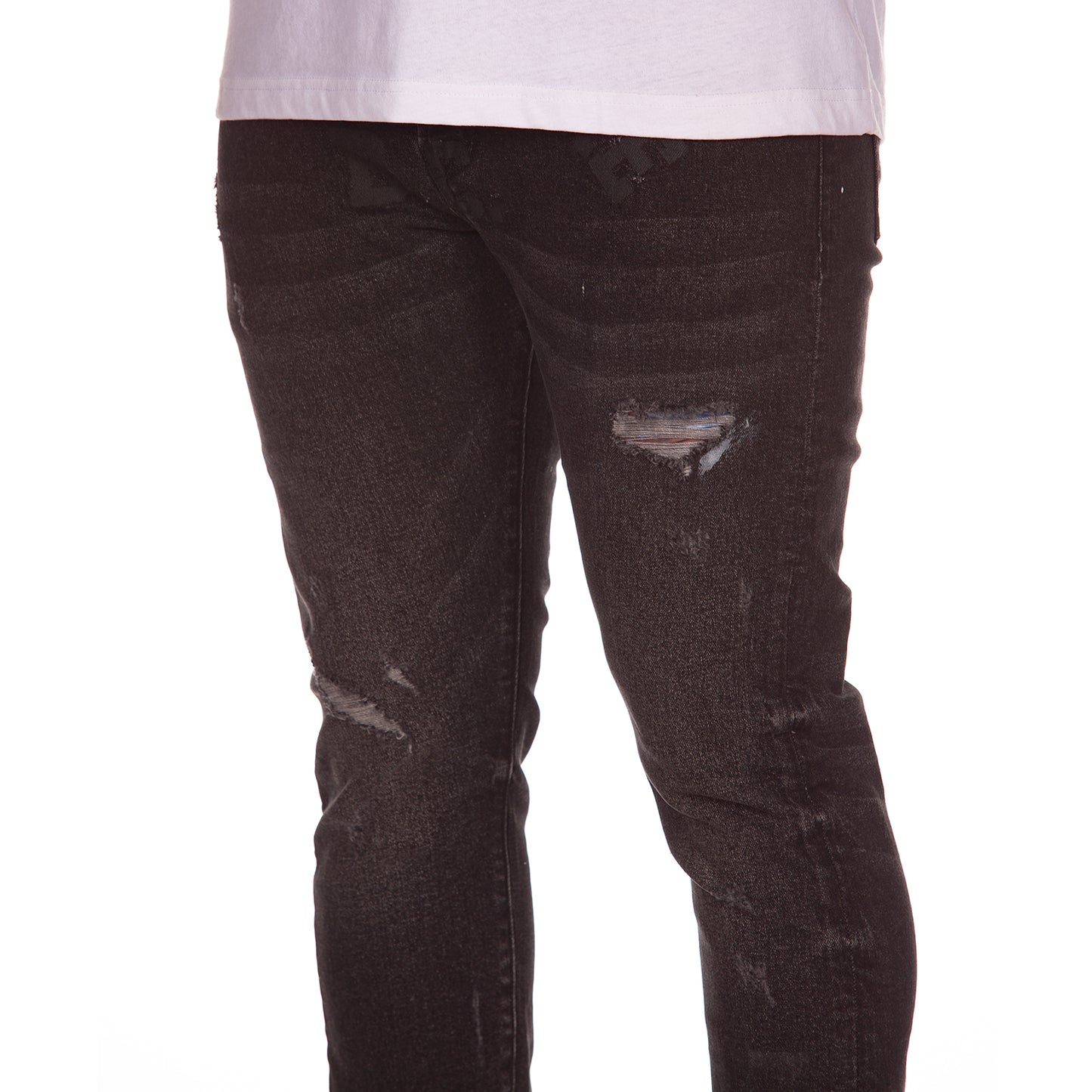 Billionaire Boys Club Jeans - Slim Fit Men's Distressed Midnight Black Denim 841-9104