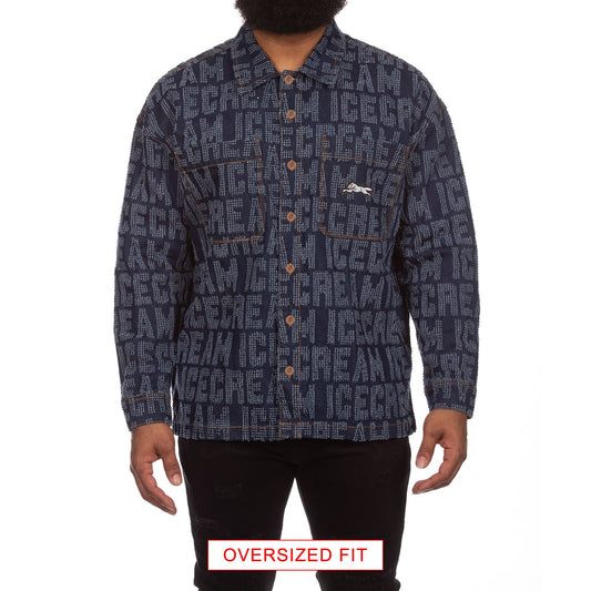 Icecream Billionaire Boys Club Mens OVERSIZED Echo LS Shirt/Jacket 441-8400