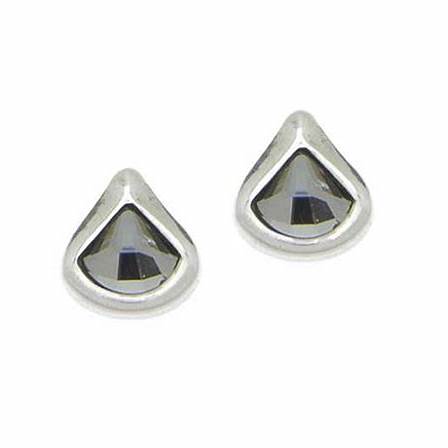 Women's Teardrop Earrings Ciclon - Elegant Grey Swarovski Crystal SWR600