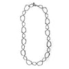 Ciclon "Gayuba" Women Silver Plated Metal Long Necklace with Small and Large Oval Shape Classic Handmade Fashion Jewellery for Girl’s