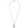 Ciclon "Malva Metal Silver Plated Stunning Chain Long Necklace with Oval Shape Pendant, Lobster Claw Hook Closure Fashion Handmade Jewellery for Women