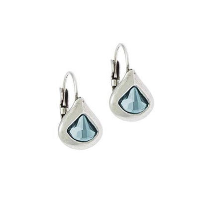 Women's Teardrop Earrings - Elegant Light Blue Swarovski Crystal SWR601