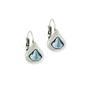 Ciclón Women’s "Emotion Collection" Metal Silver Plated Earring with Sparkling Light Blue Swarovski Teardrop Crystal, Latch Back Closure Fashion Handmade Jewellery for Girls