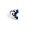Ciclón"Ephedra" Women Silver-Plated Stackable Closure Stylish Metal Ring Fashionable Handmade Jewellery with Blue Crystal for Girls