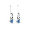 Ciclon "Solano" Silver Plated Earrings Fish Hook with a Round Blue Murano Crystal Fashionable Classic looks Dazzling Jewlery for Women Mothers Day Gift, Regalos Para Mujer