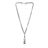 Ciclon"Atados" Long Double Strand Black leather Necklace with Silver and Colourful Murano Crystal Beads Tassel Fashion Jewellery for Women