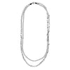 Ciclon Vintage Style Silver Beaded Cluster Long Two-Strand Jewelry Women Necklace For Birthday Wedding Party