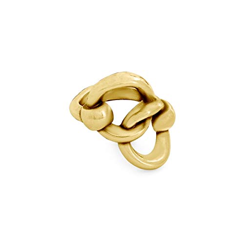 Ciclon"Bocado" Collection 24K Gold Plated Round Twisted Stackable Classic Stylish Stunning Ring Delicate Handmade Jewellery for Women