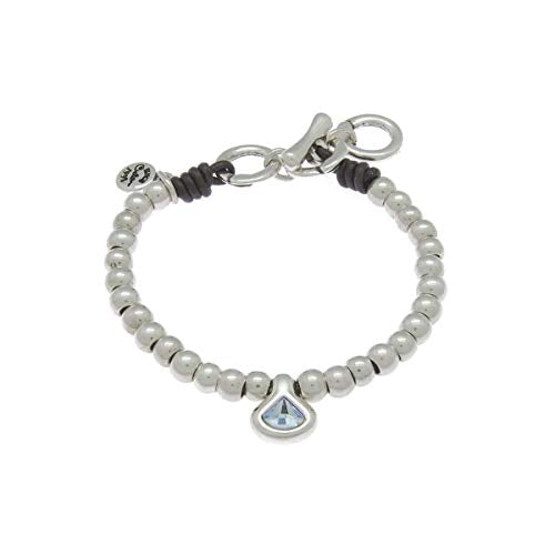 Ciclón "Emotion Collection" Women Single Strand Silver Plated Adjustable Bracelet with Light Blue Crystal Pendant Fashion Handmade Jewellery