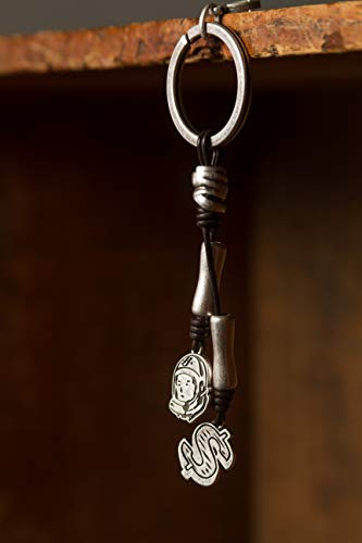 Billionaire Boys Club X Ciclon Men's Clothing Accessories Silver Plated Leather Keychain with Bracelet, Fashionable Handmade Wristband Accessory for Men’s"Limited Edition"