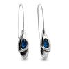 Ciclon "Datura" Gorgeous Silver plated Fish Hook Closure Metal Earrings for Women Fashion Handmade Jewellery Enhance with Crystal in Blue