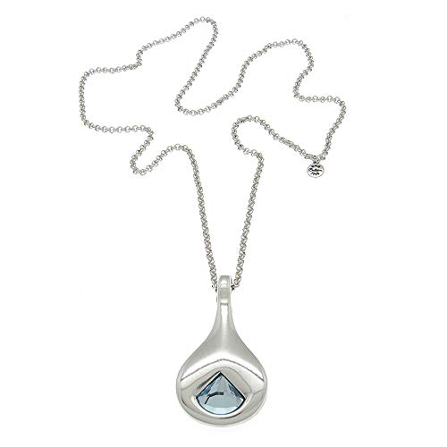 Ciclón"Emotion Collection" Stunning Long Chain Necklace Silver for Women Fashion Jewellery with Swarovski Crystal in Light Blue