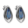 Ciclon "Orion" Gorgeous Metal Silver plated Push-back Closure Stunning Earrings for Women Fashion Jewellery with an Embellished by Oval Shape Murano Crystal Drop in Blue  Mothers Day Gift, Regalos Para Mujer