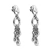 Ciclón "Lluvia de Meteoros" Women’s Metal Silver Plated Dangling Earrings with a Hoop and Three Silver Chains Push Back Closure Fashion Handmade Jewellery for Girls