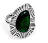 Ciclon"Arnica" Gorgeous Silver plated Adjustable Closure Metal Ring for Women Fashion Handmade Jewellery Enhance with Murano Glass in Green