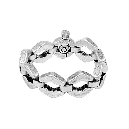 Ciclon Men’s Silver Plated Bracelet Linked with Unique Design of Rhombus Shape Screw Closure, Classic Fashion Handmade Jewellery for Boy’s