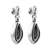 Ciclon "Lira" Gorgeous Metal Silver plated Push-back Closure Stunning Earrings for Women Fashion Jewellery with an Oval Murano Crystal Drop in Green