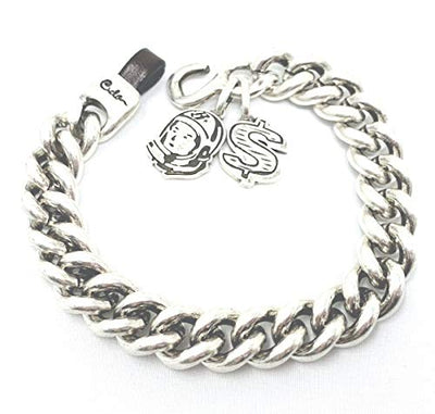 Billionaire Boys Club X Ciclon Men's Clothing Accessories Silver Plated Curb Cuban Chain Bracelet Metal clad with Silver Trendy Chunky Fashion Jewellery Limited Edition