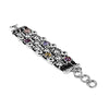 Ciclón "Los Roques” Wide Reversible and Adjustable Silver Fashion Jewellery Bracelet for Women, Multi Layer Leather Lace and Colourful Murano Crystal Beads