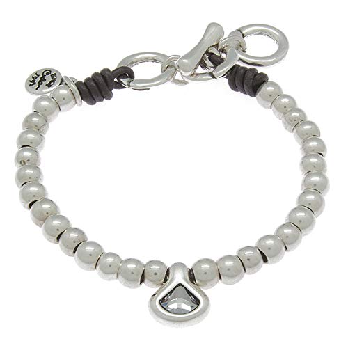 Ciclón "Emotion Collection" Women Single Strand Silver Plated Adjustable Bracelet with Grey Crystal Pendant Fashion Handmade Jewellery