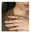 Ciclon"Bocado" Collection 24K Gold Plated Round Twisted Stackable Classic Stylish Stunning Ring Delicate Handmade Jewellery for Women