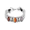 Ciclón "Las Tres Marias" Women Adjustable Bracelet Multi Row Silver Plated with Colorful Shape Oval Murano Crystal Beads