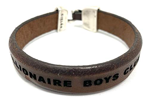 Billionaire Boys Club Men’s Leather Bracelet - Brown Silver-Plated Fashion Accessory, Ciclon Collaboration