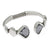Ciclón "Emotion Collection Open Silver-Plated Spring Bangle Bracelet with Two Swarovski Crystal in Gray - Adjustable