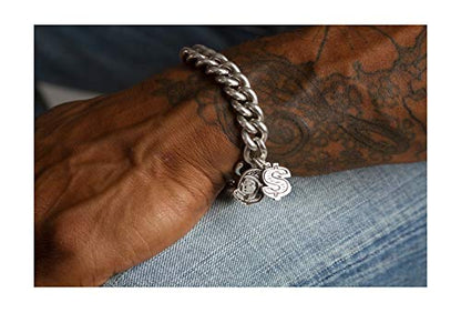 Billionaire Boys Club Bracelet Men’s Silver-Plated Cuban Link Bracelet - Exclusive Ciclon Collaboration