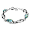 Ciclon "Nebulosa” Women Silver Chain Link Adjustable Bracelet with Turquoise Oval Murano glass beads Stunning Fashion Hand-made Jewellery