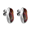 Ciclon "Orion" Gorgeous Metal Silver plated Push-back Closure Stunning Earrings for Women Fashion Jewellery with an Embellished by Oval Shape Murano Crystal Drop in Coral Mothers Day Gift, Regalos Para Mujer